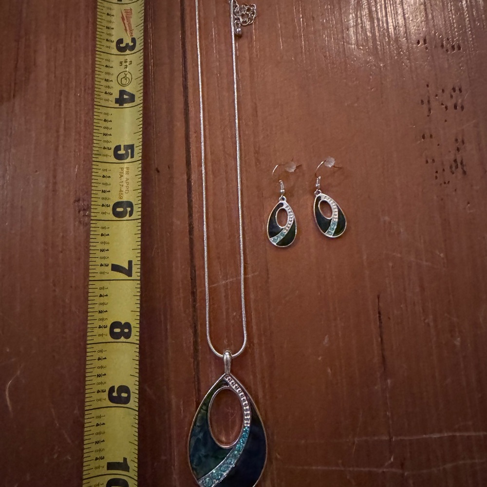 Unk Silver Necklace with Blue and Green Accents